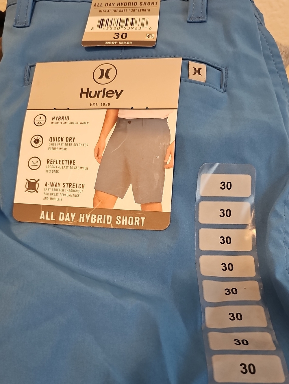 Hurley All Day Hybrid Shorts - Light Blue
